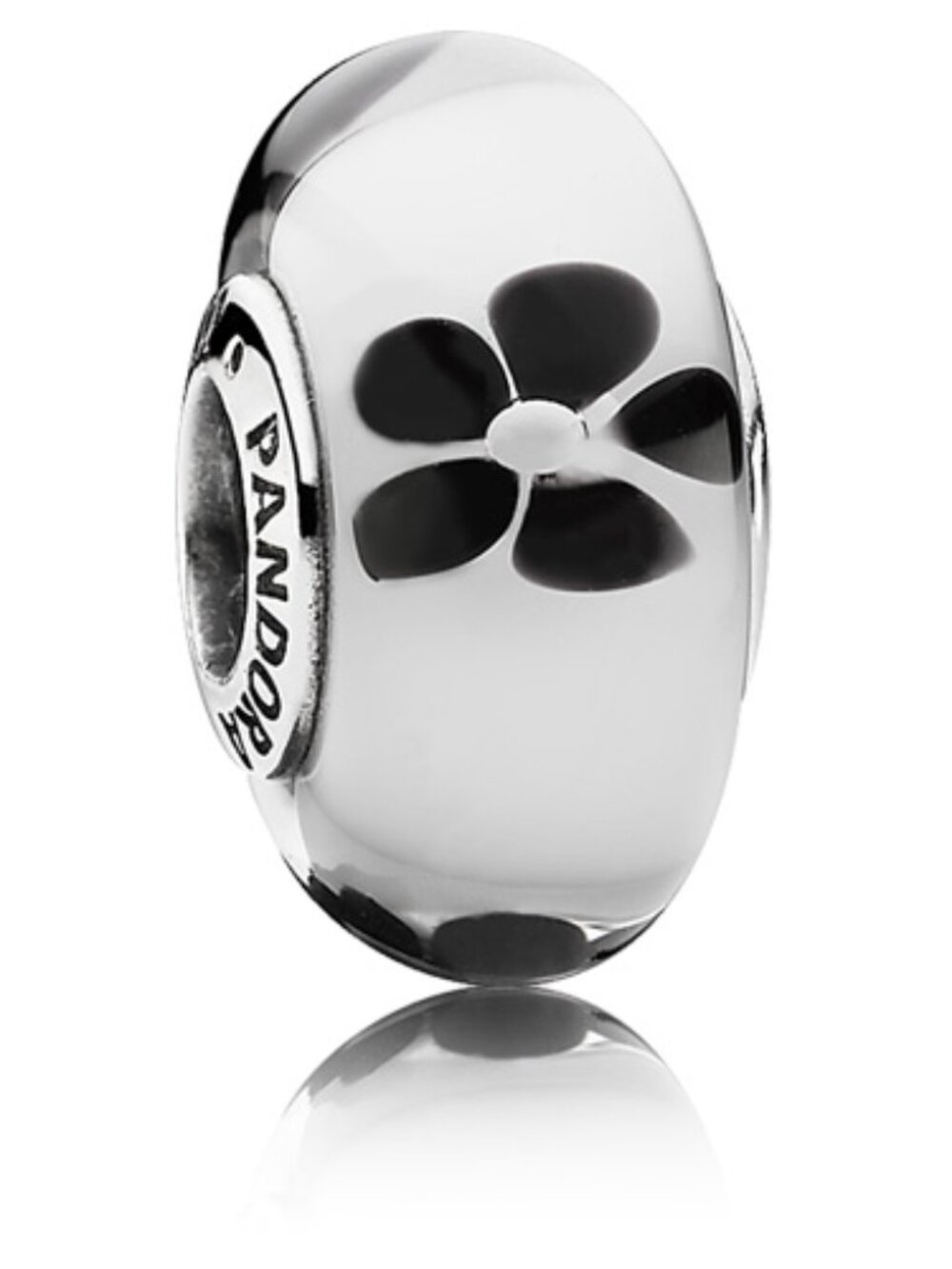 Pandora Black Blossom Murano Glass Charm